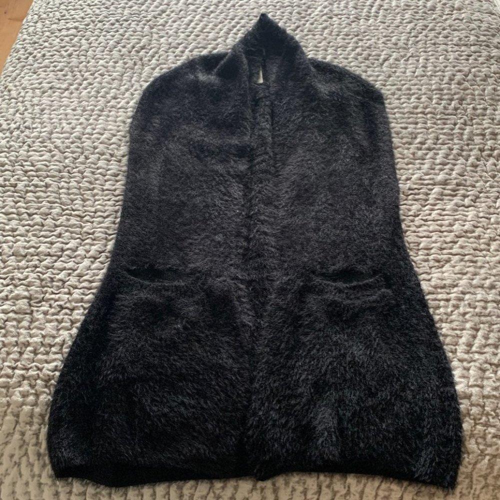 Fuzzy Black Sweater Vest